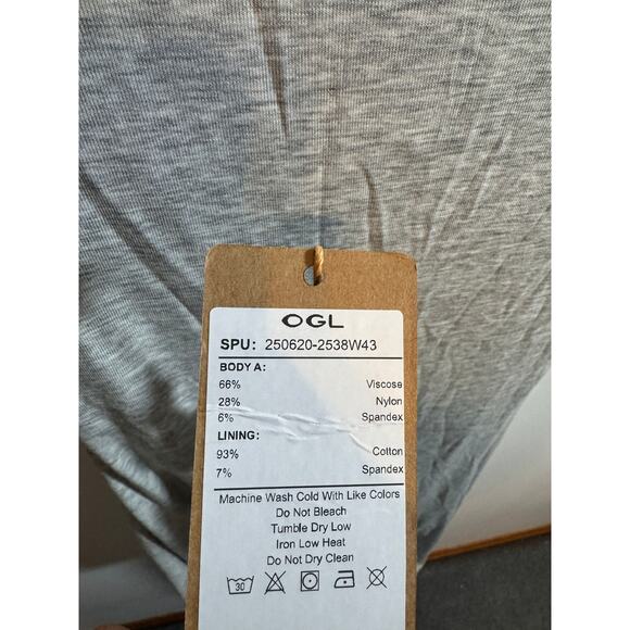 Brand New OGL Women's Size Medium Gray Sleeveless Knit Midi Dress Viscose Blend - Picture 4 of 6